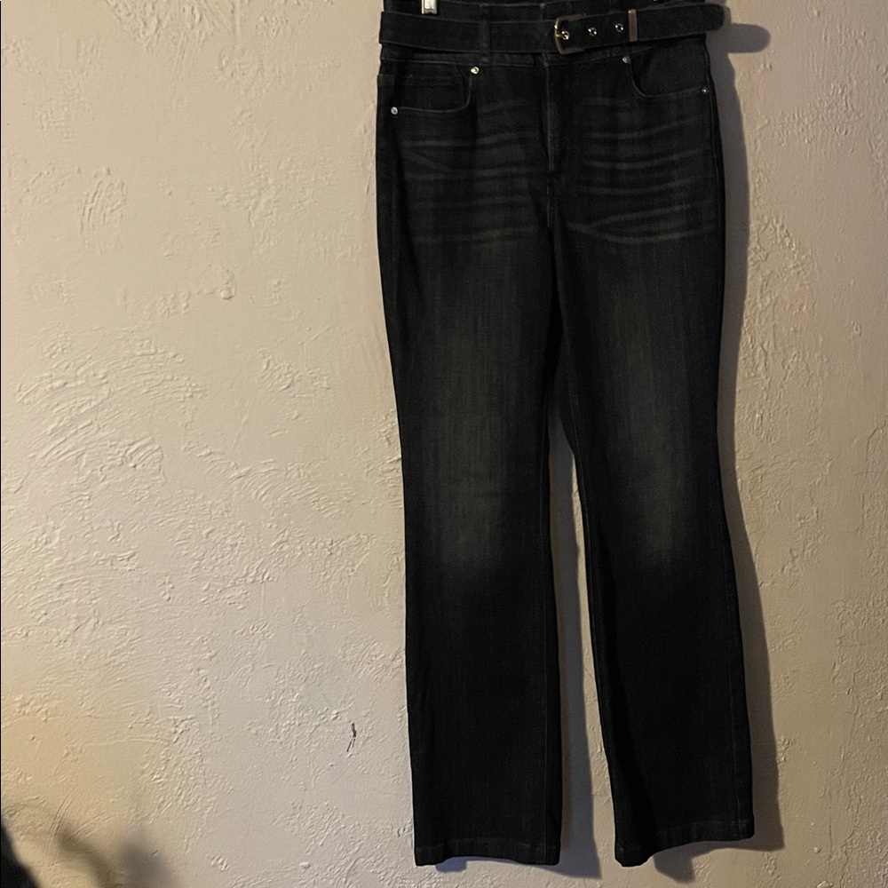 White House Black Market Women's Black Jeans With Belt